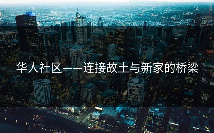 华人社区——连接故土与新家的桥梁 华人社区——连接故土与新家的桥梁
